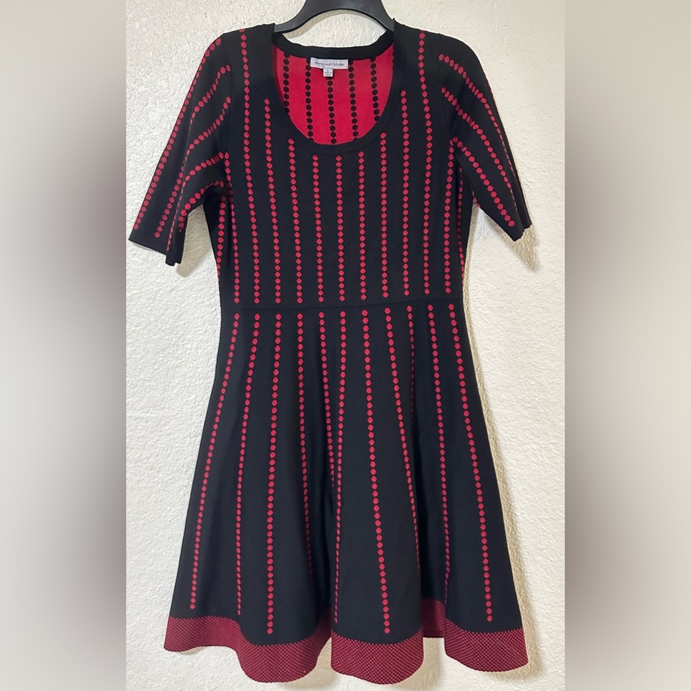 Danny & Nicole Red and Black Striped Dress